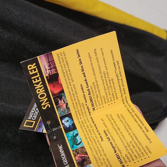 Rash Gaurd Snorkel Shirt Yellow Black Mens Large New National Geographic - Picture 4 of 10